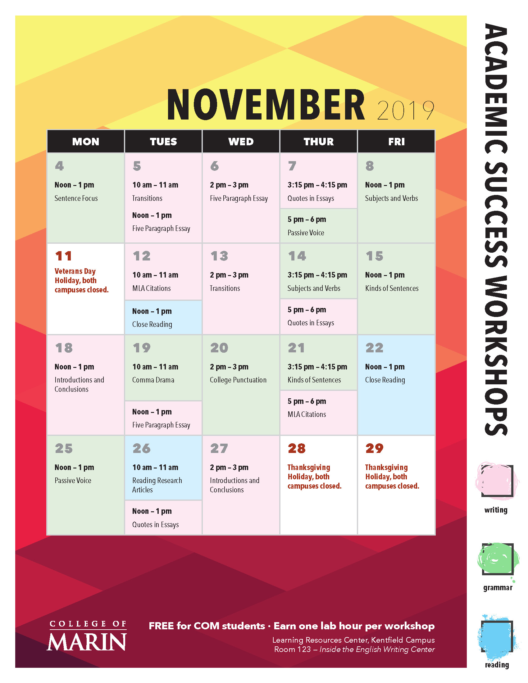 November calendar
