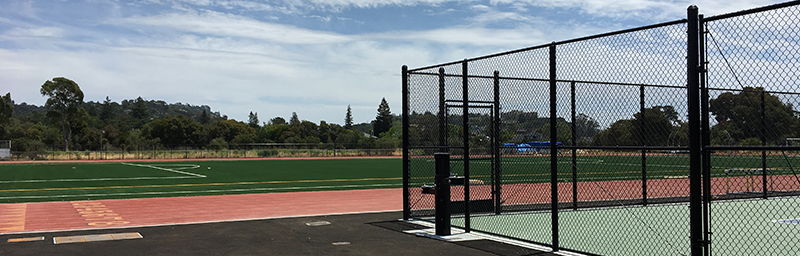 Image of upgraded field and new tennis courts