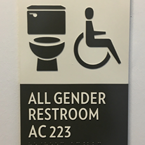 All gender bathroom sign